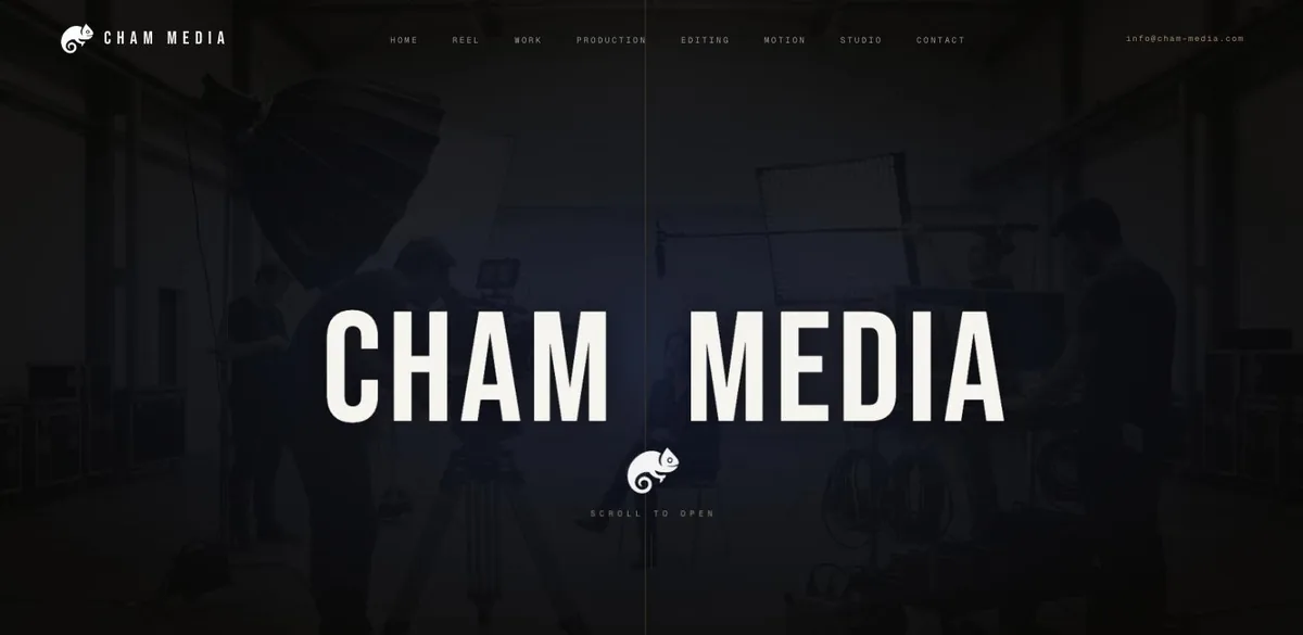 Cham Media video production website homepage